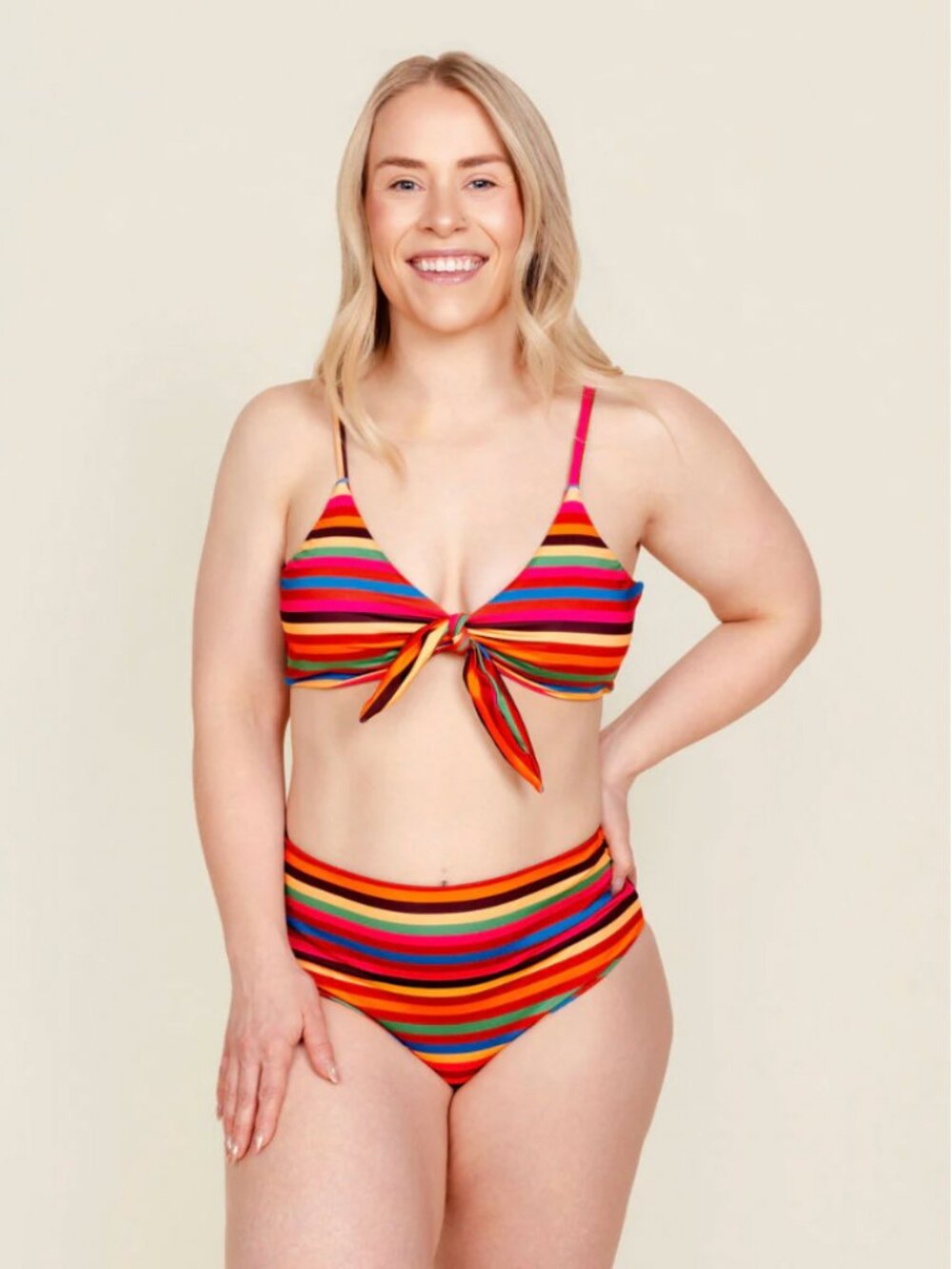 Kitty and Vibe 4x Matching Bikini Set in Boardwalk Stripes